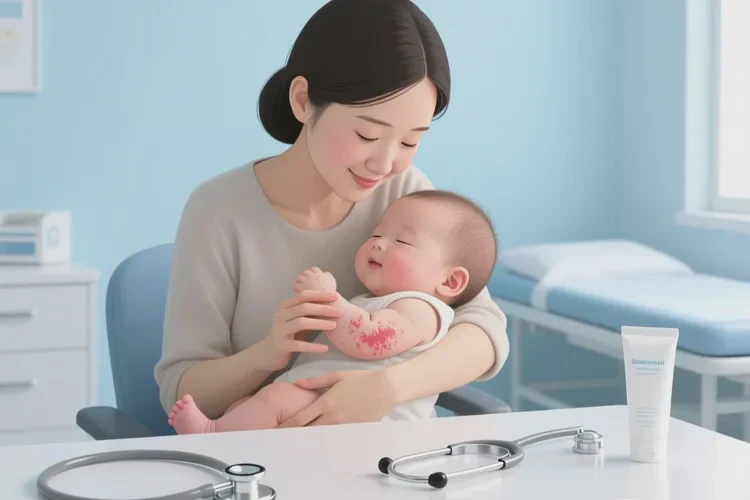 婴幼儿手臂上出现湿疹可以治愈吗(图1)