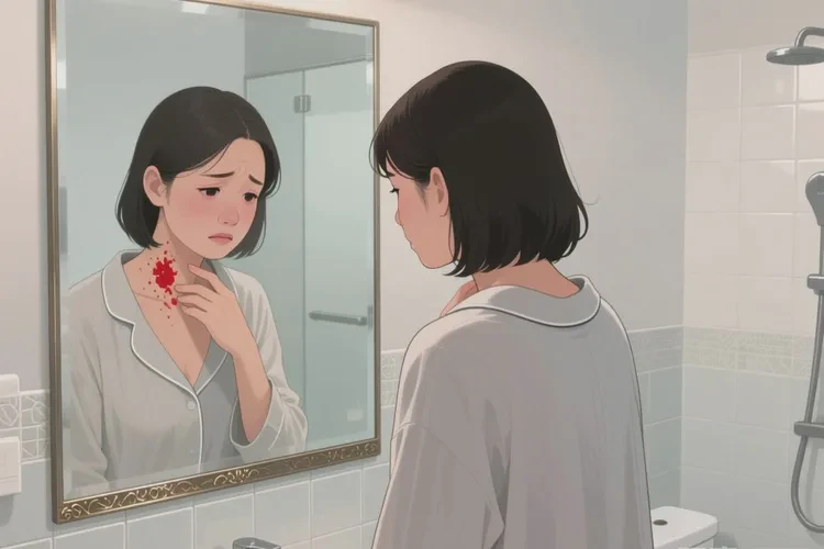 女性脖子上偶尔长湿疹可以治愈吗(图1)