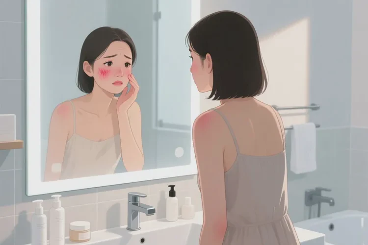 女性面部经常长湿疹可以治愈吗(图1)