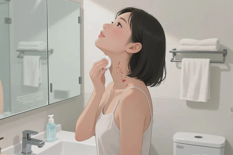 女性脖子偶尔长湿疹可以治愈吗(图1)