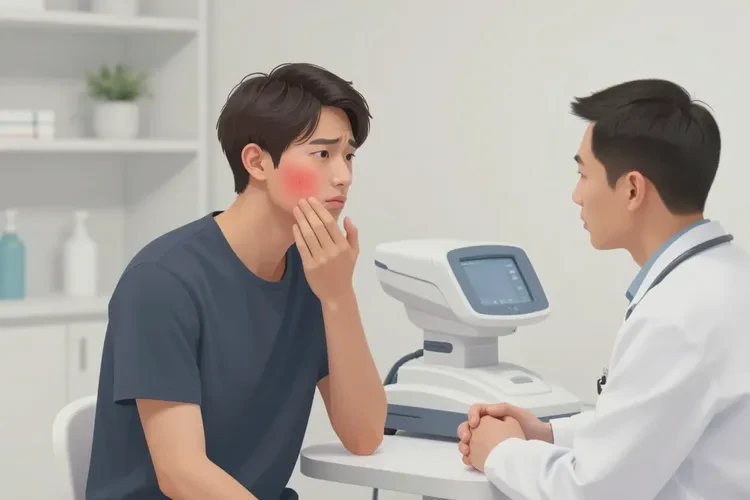 男生面部容易长湿疹可以治愈吗(图1)