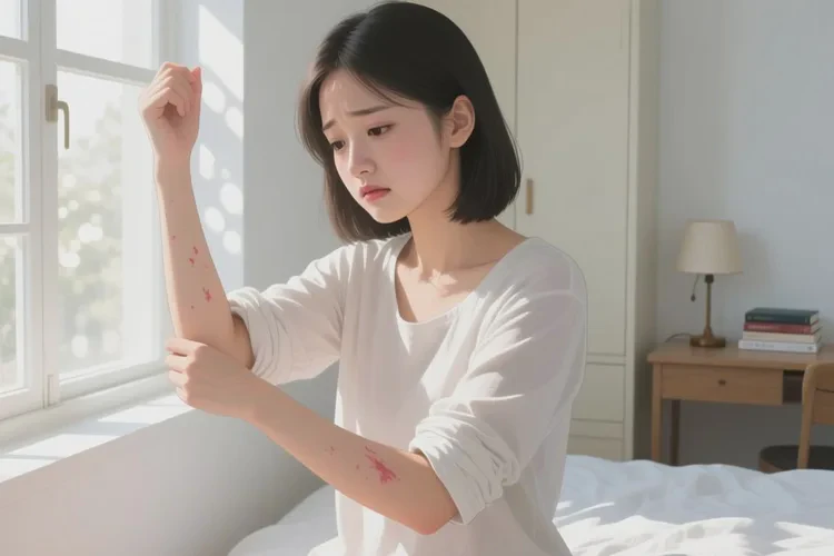 女生四肢偶尔长湿疹可以治愈吗(图1)