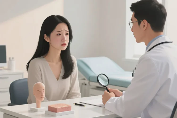 女生脸上容易长湿疹可以治愈吗(图1)