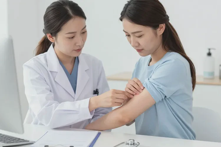 女生手臂起湿疹可以治愈吗(图1)