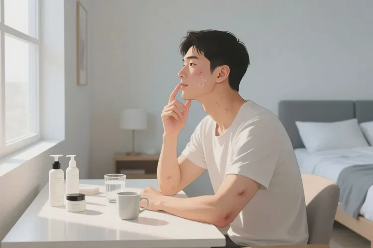 男生面部偶尔长湿疹可以治愈吗(图2)