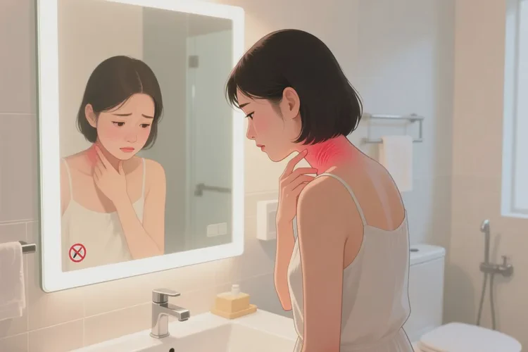 女生脖子上容易起湿疹可以治愈吗(图1)