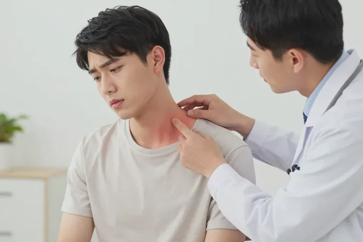 男生脖子上经常长湿疹可以治愈吗(图1)