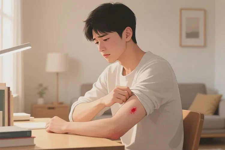 男生手臂上容易长湿疹可以治愈吗(图1)