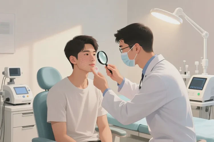 男生面部长湿疹可以治愈吗(图1)