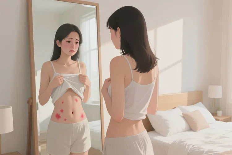 女生肚子上容易长湿疹可以治愈吗(图1)