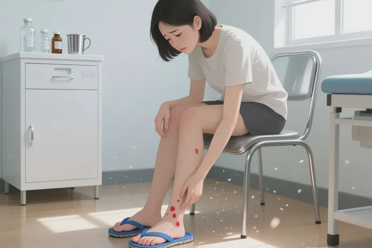 女生脚上长湿疹可以治愈吗(图1)