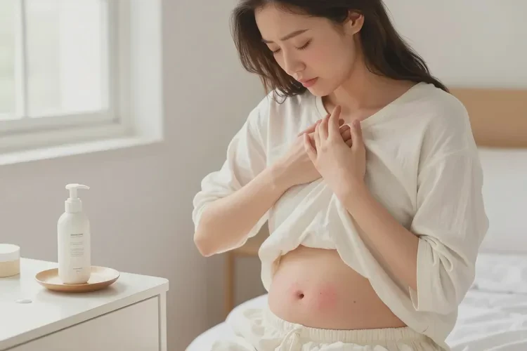 女生肚子上长湿疹可以治愈吗(图1)