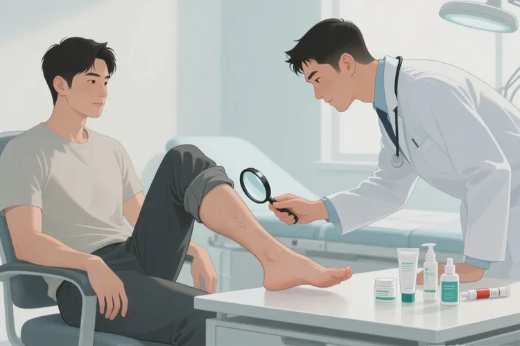 男性小腿上起湿疹能治愈吗(图1)