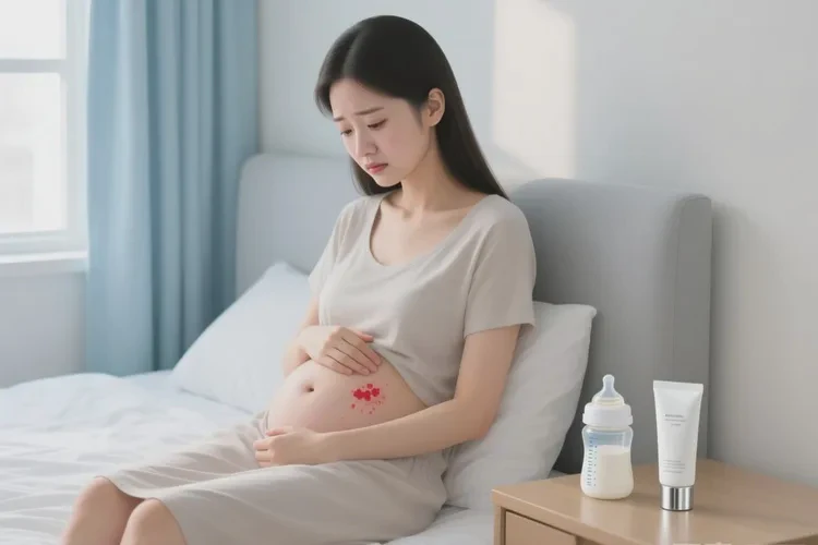 哺乳期妈妈肚子上经常长湿疹能治愈吗(图1)