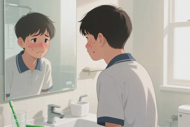 中学生脸上起湿疹能治愈吗(图1)