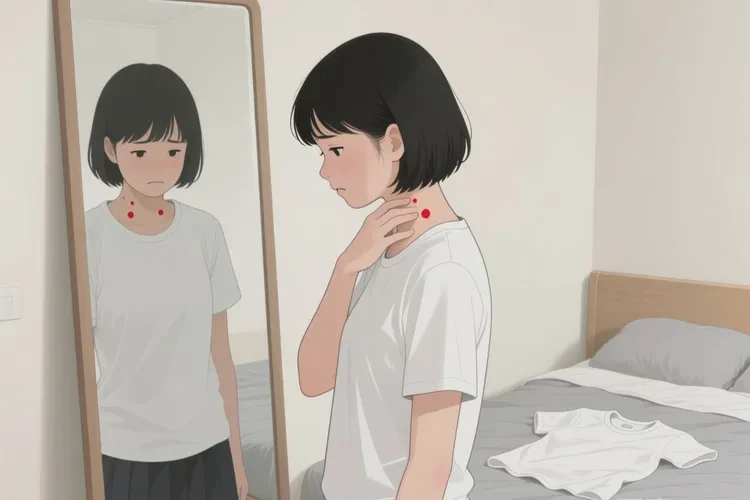 中学生脖子偶尔起湿疹能治愈吗(图1)