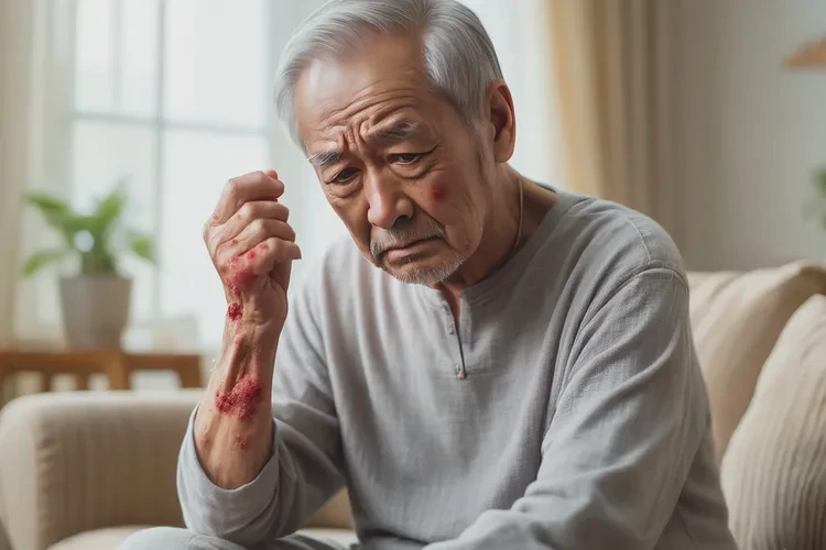 高龄老人手臂上经常长湿疹能治愈吗(图1)