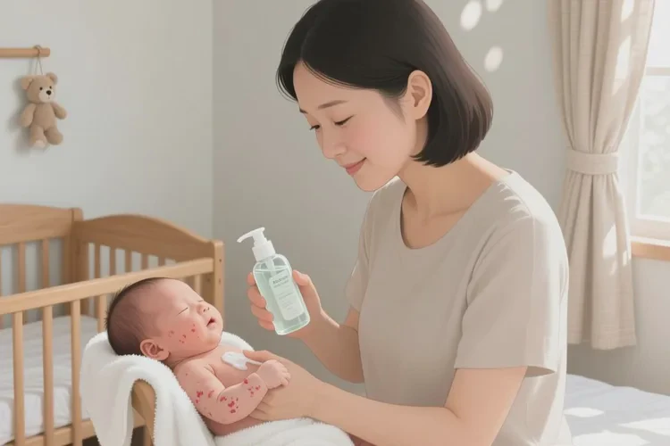 新生儿手臂出湿疹能治愈吗(图1)