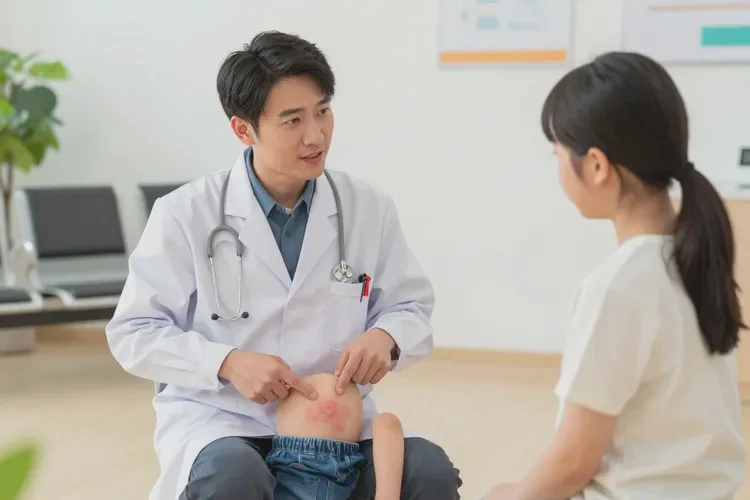 幼儿肚子上偶尔长湿疹能治愈吗(图1)