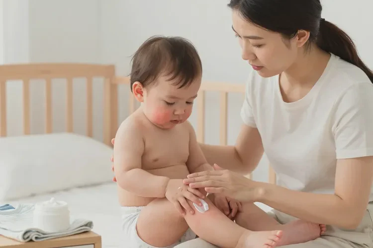 新生儿大腿上经常长湿疹能治愈吗(图1)