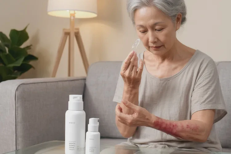 高龄老人手臂偶尔长湿疹能治愈吗(图1)