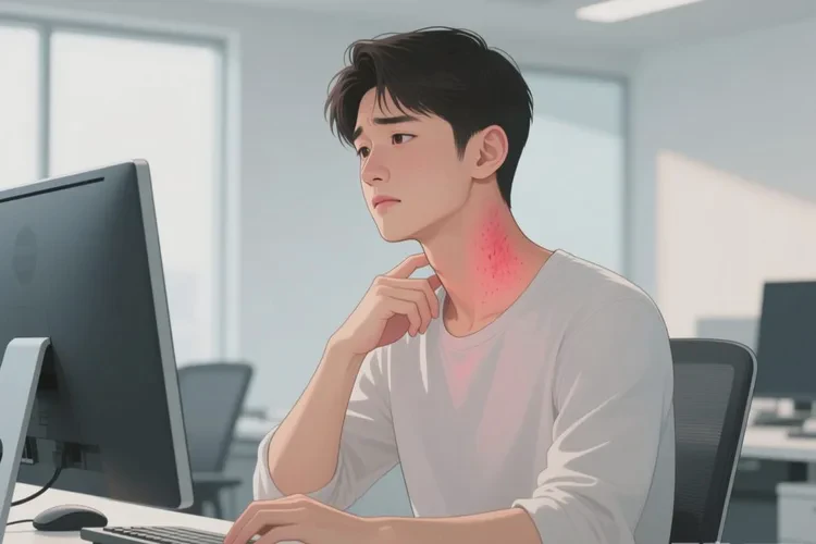 男生脖子上长湿疹能治愈吗(图1)