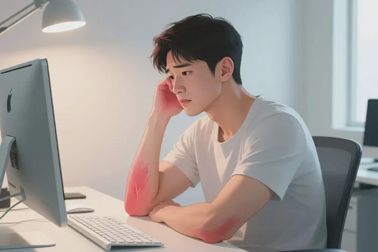 男性手臂上容易长湿疹能治愈吗(图1)