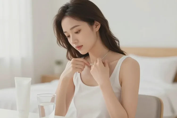 女生脖子偶尔起湿疹能治愈吗(图1)