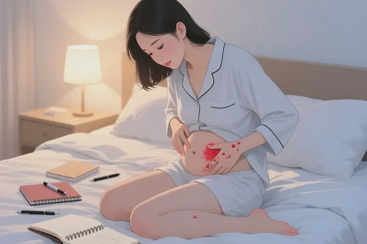 女性肚子上偶尔起湿疹能治愈吗(图1)