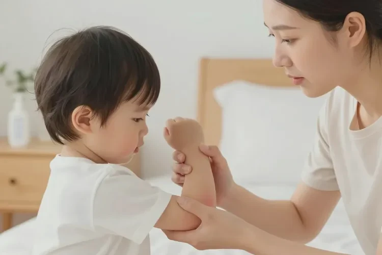 小学生手臂上偶尔起湿疹能治愈吗(图1)