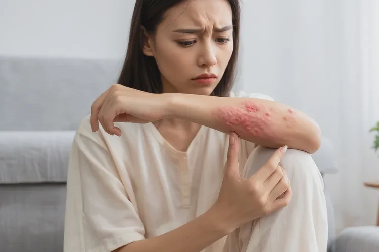 女人手臂起湿疹能治愈吗(图1)