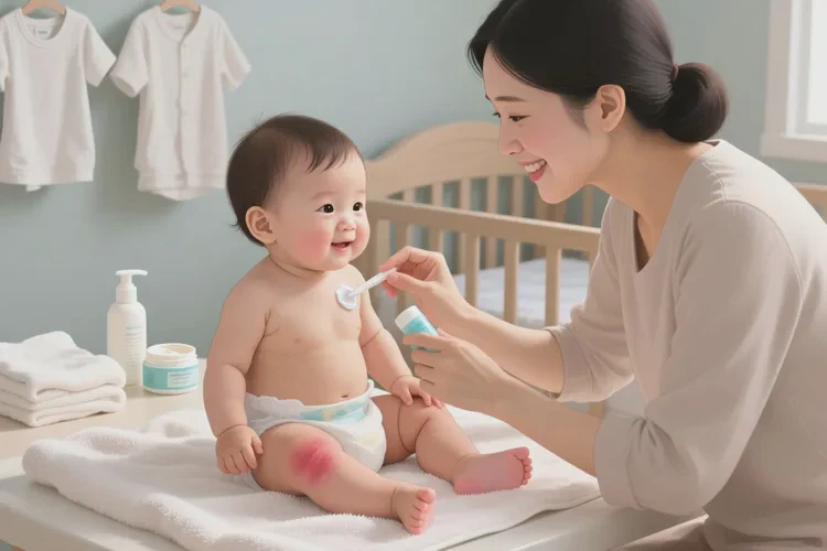 小儿大腿上偶尔起湿疹能治愈吗(图1)