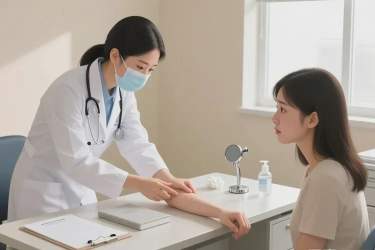 女人手臂上偶尔起湿疹能治愈吗(图3)