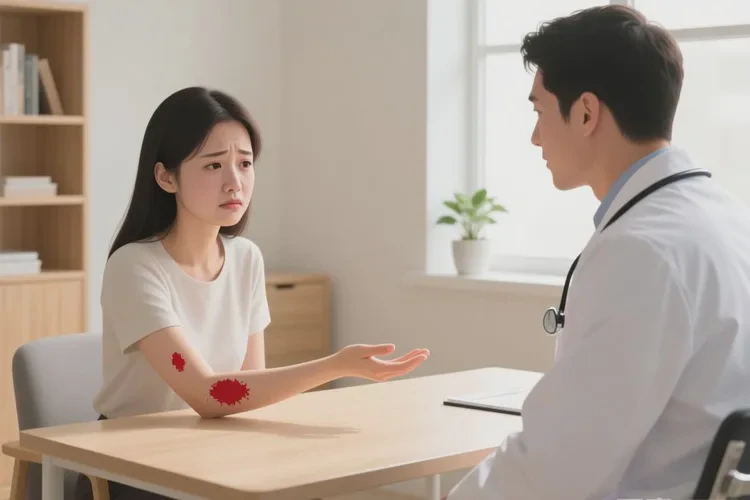 女性手臂偶尔起湿疹能治愈吗(图1)