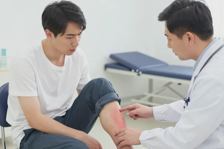 男人小腿上出湿疹能治愈吗(图1)