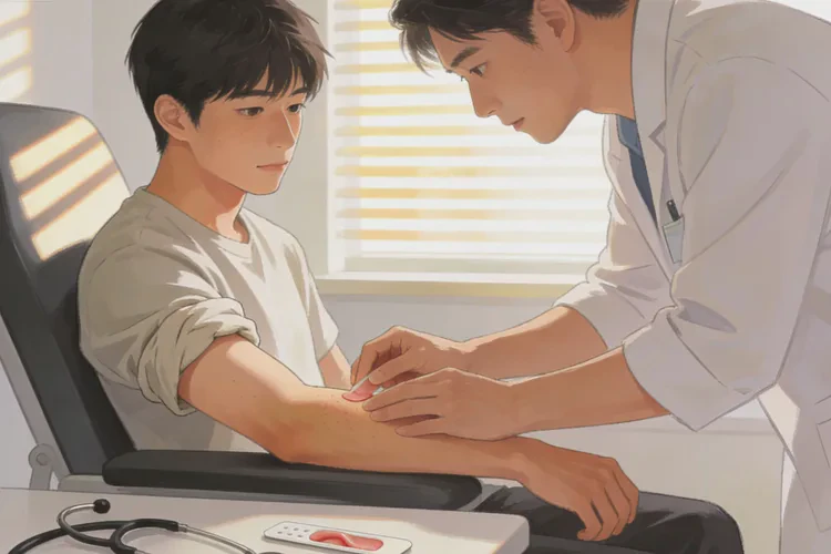 青年人手臂经常起湿疹能治愈吗(图1)