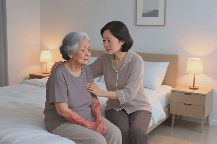 高龄老人手臂上容易起湿疹能治愈吗(图1)