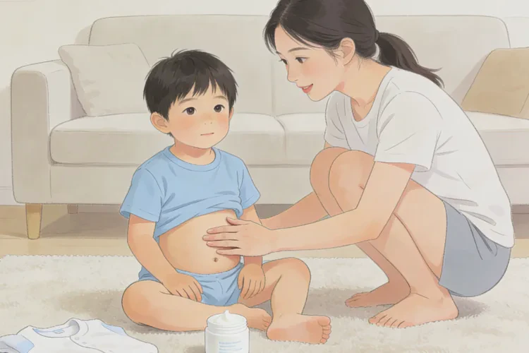 小孩肚子上偶尔长湿疹能不能治愈(图1)