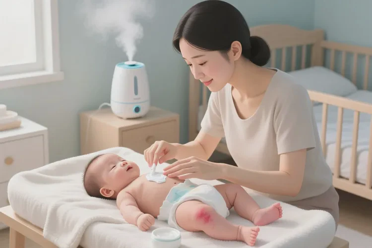 新生儿大腿偶尔长湿疹可以治愈吗(图1)