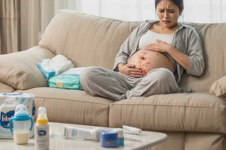 哺乳期妈妈肚子上容易长湿疹能治愈吗(图1)