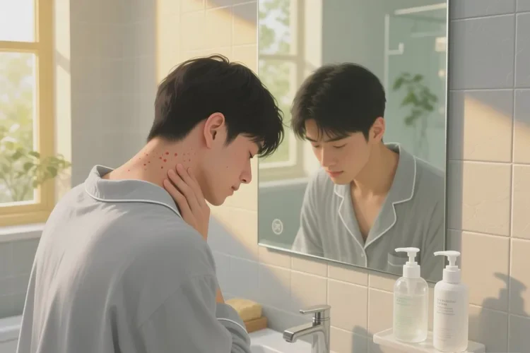 男性脖子上偶尔长湿疹能治愈吗(图1)