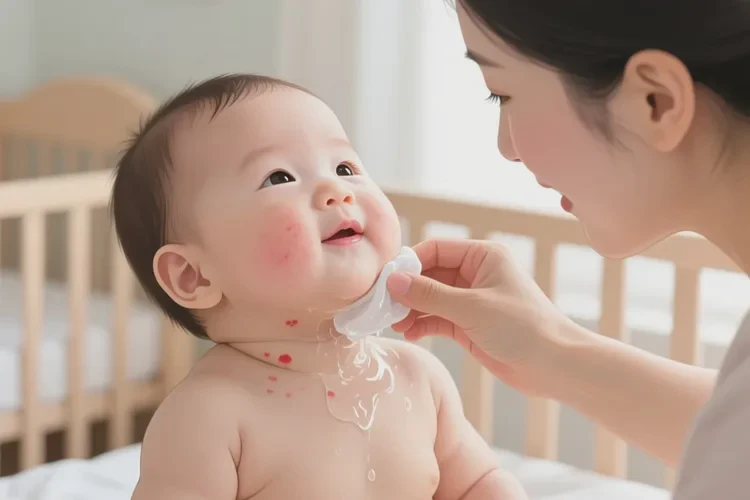 幼儿脖子上偶尔起湿疹能治愈吗(图1)