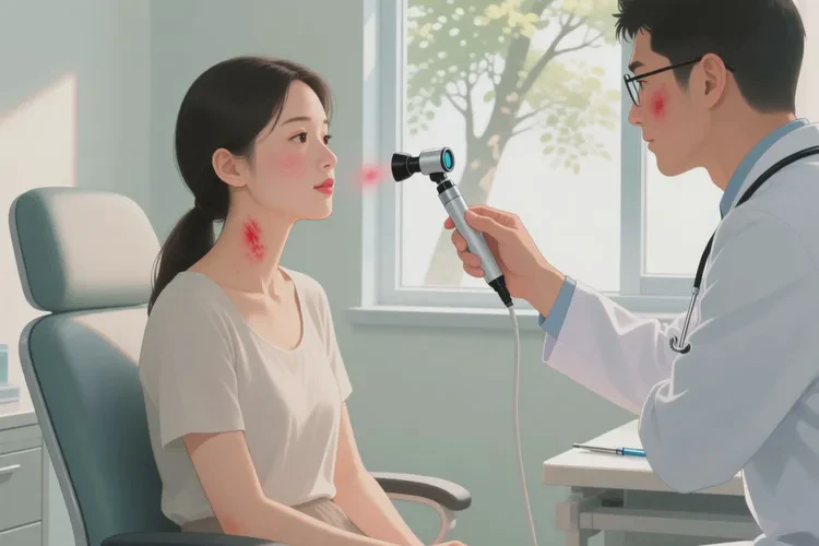 女性脖子上长湿疹能治愈吗(图1)