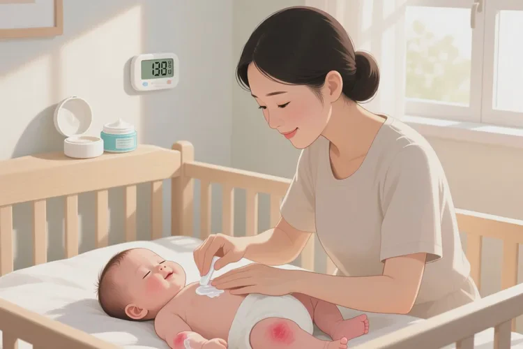 新生儿手臂偶尔起湿疹能治愈吗(图1)