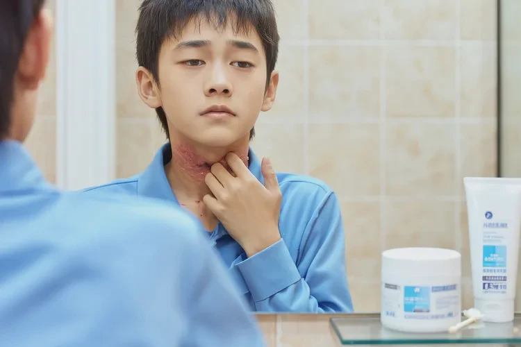 中学生脖子上出湿疹能治愈吗(图2)