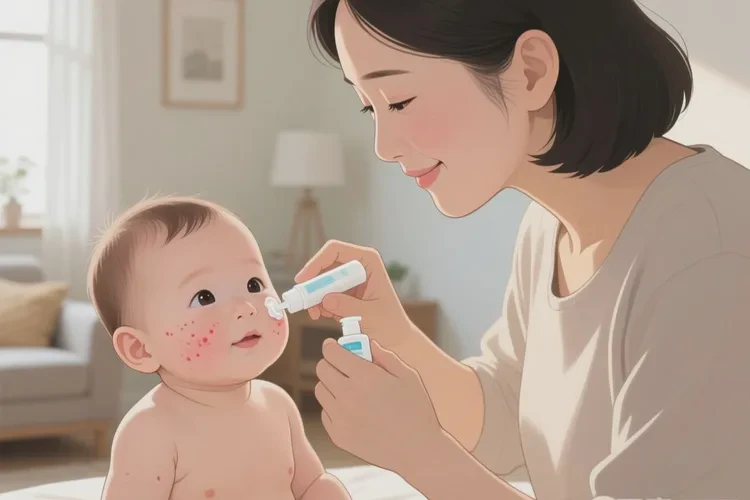 新生儿面部长湿疹能治愈吗(图1)