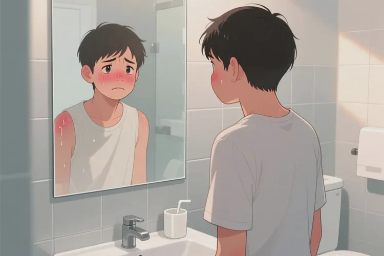 中学生脸上出湿疹能治愈吗(图1)