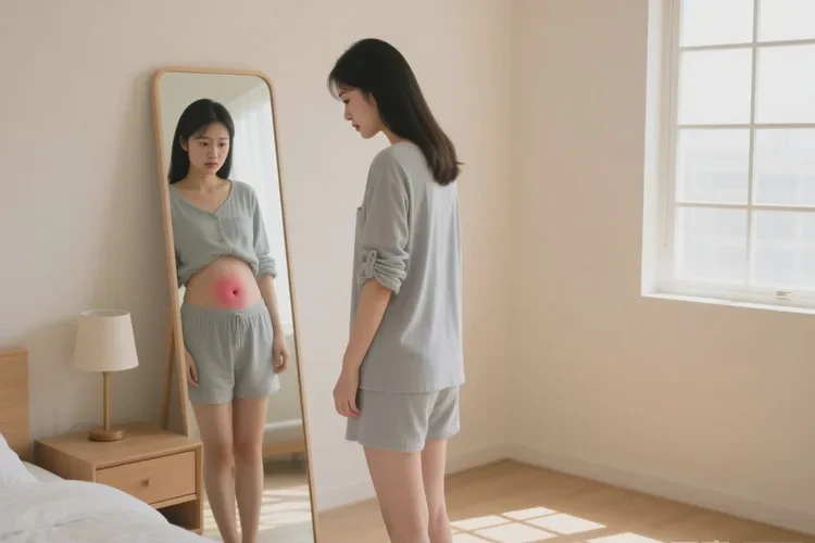 女生肚子上偶尔起湿疹可以治愈吗(图1)