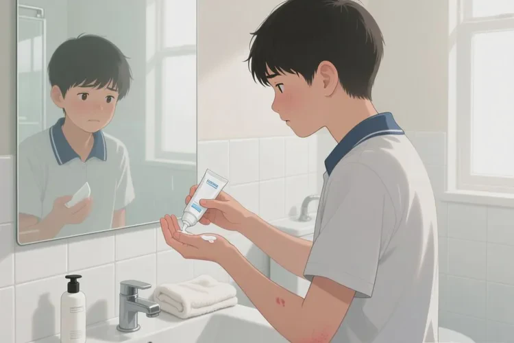 中学生身上偶尔长湿疹能治愈吗(图1)