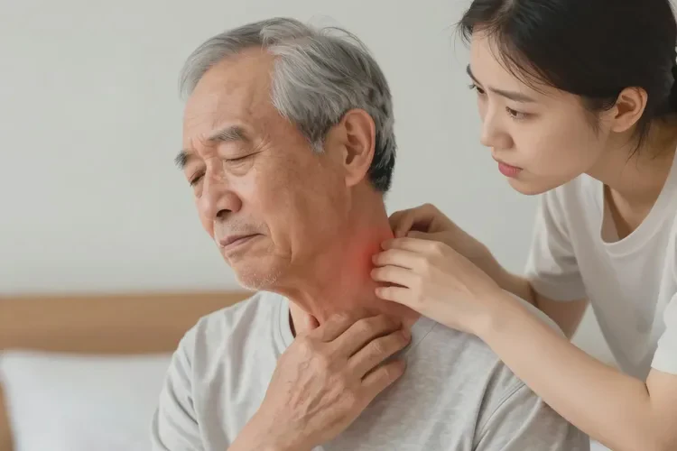 高龄老人脖子上出湿疹能治愈吗(图1)